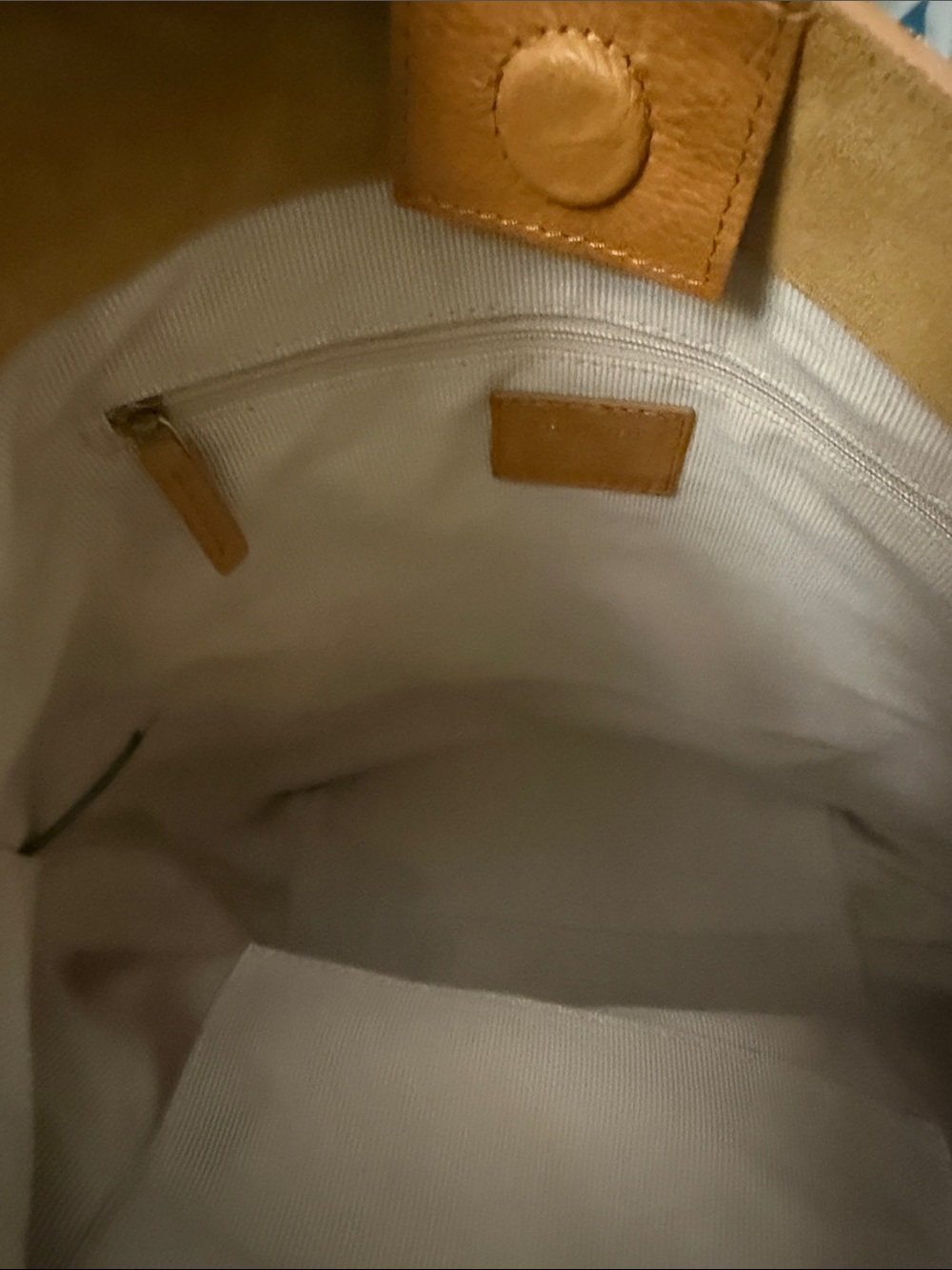 margot Suede Bucket Shoulder Bag in Mustard Yellow - Picture 7 of 10